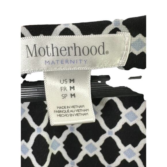 Motherhood Maternity Black Geometric Print Short Sleeve Wrap Dress Womens Medium - Picture 5 of 6